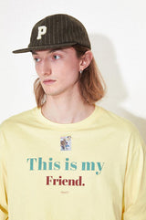 Striped wool baseball cap