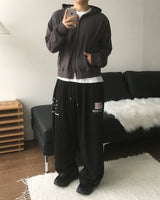 Roving Slub Cropped Hooded Zip-up