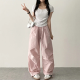 Tive Parasuit Shirring Rustle String Wide Pants