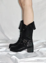 2way button folding boots