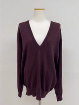 [wool50%] Danny Deep V-Neck Over Fit Knit