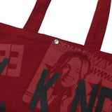 Weekend warrior typography printing tote-bag (Red)_1
