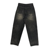 Dark washing wide pants