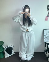 ストリートパッチフーディージップアップ🤎🤍🖤3COLOR