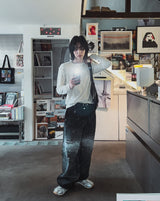Fiction paint washing denim pants