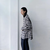 Ombre Plaid Drop-Shoulder Shirt