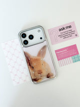 BABY BUNNY PINK Silver Epoxy Case