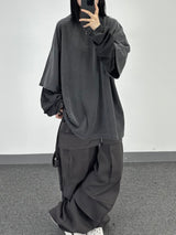 layered pigment stripe long sleeve