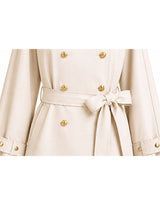[PRE-FALL] Camille High Neck Ribbon Belted Shawl Trench Short Coat Dusty Pink