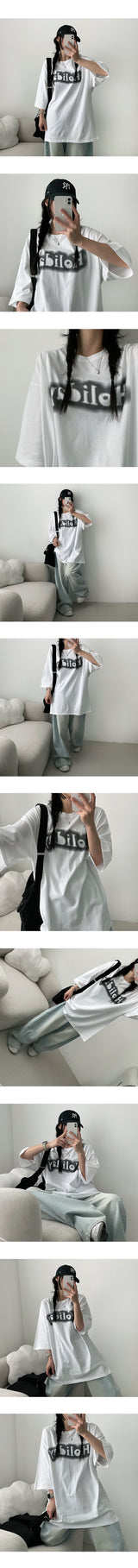 Shubin lettering short-sleeved shirt (4 colors)