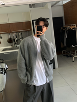 Mirei Two-way Pocket Acrylic Knitted Zip-Up Cardigan
