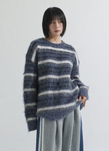 Mohair stripe heavy knit