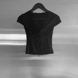 クリア レース Vネック Tシャツ