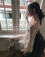 [ nude base ] nostalgia lace antique dress