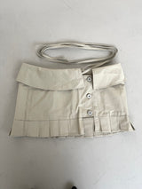 1439. Flap strap snap pleats mini sk (3color)