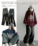 [2nd Length] [S-XL] Gidan one-tuck washed wide denim pants (4 colors)