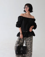 leopard leopard wide long pants