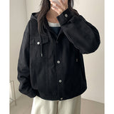 Maro Cotton Pocket Button Hooded Jacket