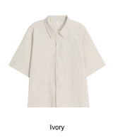 Pet seersucker short-sleeve shirt