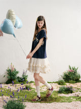 MAQI Lettering Print Layered Tulle Mini Dress