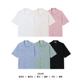 LMN リアルナチュラル 2ポケット ショートスリーブカーディガン (6 colors)
