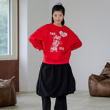 ハートキャットスウェットシャツ (RED)