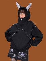 devil stud hood zip-up (2color)