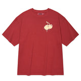 MELTING CHERRY PIGMENT WASHING T-SHIRT - RED 