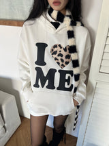 I♥ME アバントフィット レオパードシンボル ロングスリーブ パーカー (2 colors)