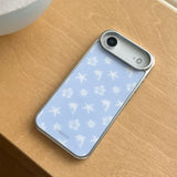 [MADE] [Glossy Glass Silver Bumper Case] シーブリーズパターン - ブルー