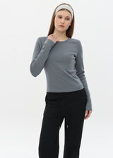 [B-BASIC] スタンダードブラッシュラウンド長袖Tシャツ (2SIZE)