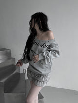 eyelet one-shoulder lettering mtm (2color)