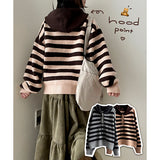 Dela Warmer Color Hooded Button Dangora Knitwear