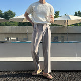 ブリーンケーブルラウンドショートスリーブニット