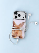 BABY BUNNY PINK Silver Epoxy Case
