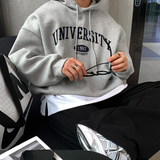  Urban University Embroidery Double Middle Overfit Hoodie