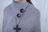 Yui button knit cape (3color)