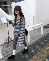 (Unisex) ストライプカラーT