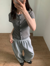Striped mini cardigan (4color)