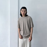 Heather Knit Crewneck Top