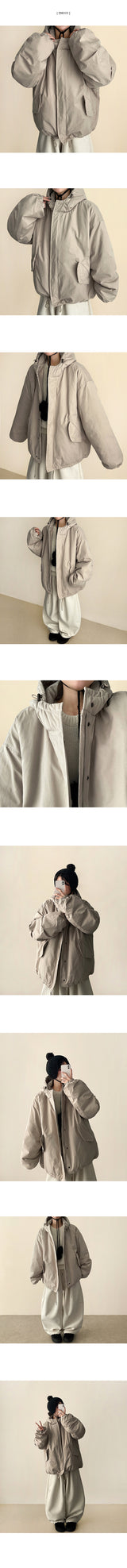 Lennet high neck hooded padded jumper