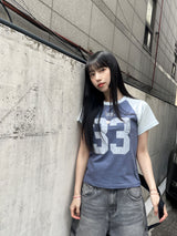 ビンテージ 33 ビッグナンバーラグランTシャツ