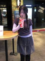 ニッピィフリルダブルサイドレイヤードTシャツ