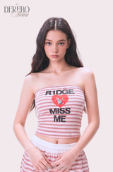 Love Me Stripe Tube Top Sweatpants Set (SET)