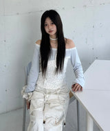 Lace Mini Star T-shirt_white