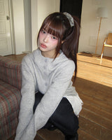 Kuan Hood High-Neck Buttoned Knit Cardigan