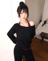 メンディ ワッフル レイヤード スウェットシャツ