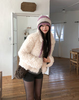 Chewy Shearling Fur Toggle Crossbody Bag