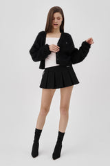 Classic sugarplum hairy cardigan, Black
