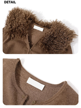 Tinker Bell Fur Wide Collar Long-Sleeved T-Shirt